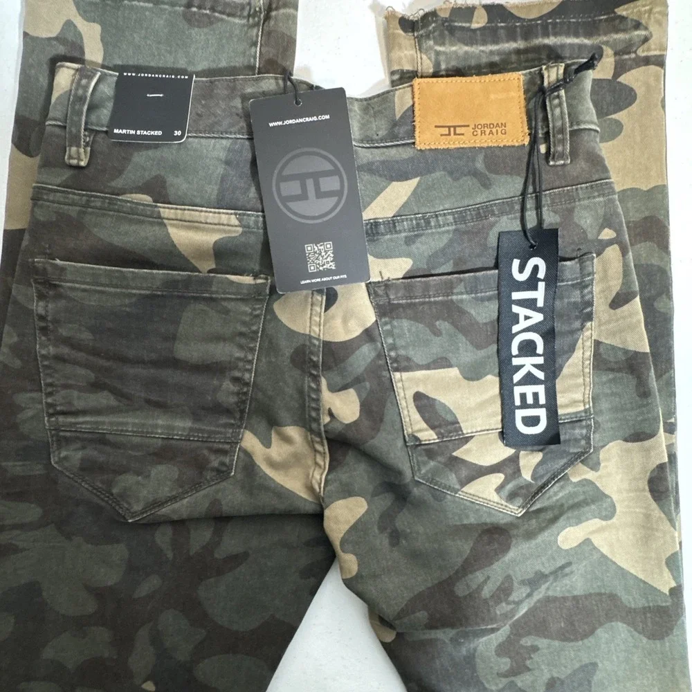 JORDAN CRAIG Mens Army Camo Jeans 30X39 Martin Stacked Ultimate Punk Skinny NWT